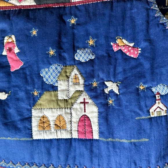 Country Blessings design fabric handmade, hand quilted vintage vest - Picture 4 of 8